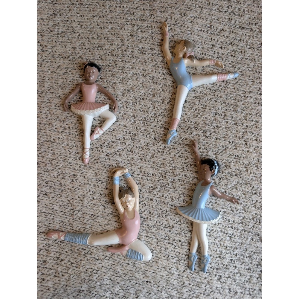 Vintage Dance Ballerina Wall Decor Pastel Lot of 4 Girls Room Nursery 80s 90s